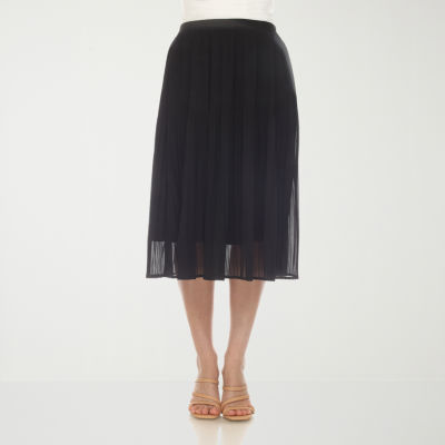 White Mark Womens Midi Flared Skirt