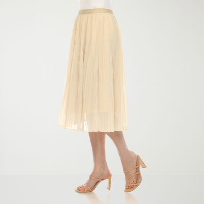 White Mark Womens Midi Flared Skirt