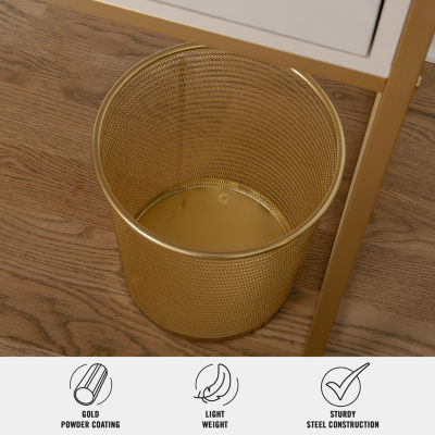 Martha Stewart 4.5 Gal Gold Mesh Trash Can