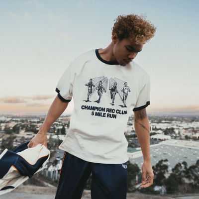 Champion Mens Crew Neck Short Sleeve Regular Fit Graphic T-Shirt