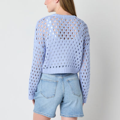 Arizona Juniors Womens Crew Neck Long Sleeve Pullover Sweater