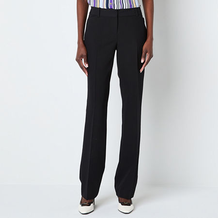 Liz Claiborne Audra Tailored Womens Straight Fit Straight Trouser, 12 Short, Black