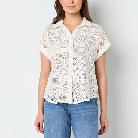 Frye and Co. Womens Short Sleeve Regular Fit Button-Down Shirt