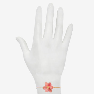 Bijoux Bar Delicates Womens Glass Flower Bolo Bracelet