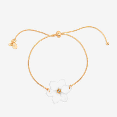 Bijoux Bar Delicates Womens Glass Flower Bolo Bracelet
