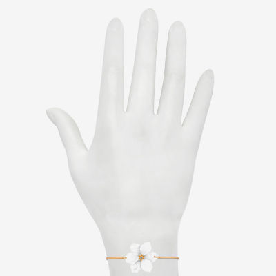 Bijoux Bar Delicates Womens Glass Flower Bolo Bracelet
