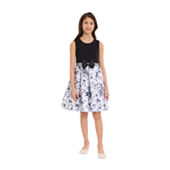 green emerald velvet dress Girls Dress White And Black Pleated Skirt Lace Sequin – Sunny Fashion main image 0