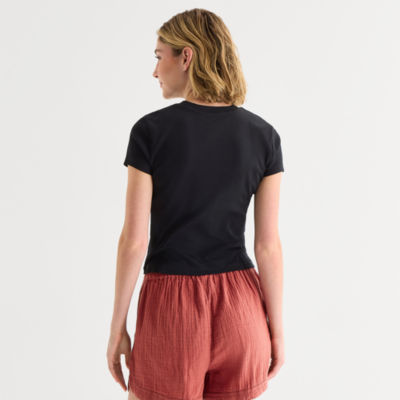 a.n.a Womens Crew Neck Short Sleeve T-Shirt
