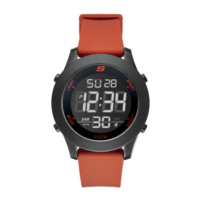 Skechers Rosencrans Digital Oversize Mens Chronograph Digital Red Strap Watch Sr5109
