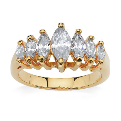 Womens 1 1/2 CT. T.W. White Cubic Zirconia 18K Gold Over Brass Engagement Ring JCPenney