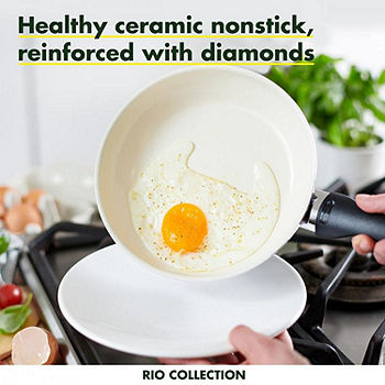 GreenPan Rio Ceramic Nonstick Aluminum Dishwasher Safe Non-Stick Frying Pan,  Color: Black - JCPenney