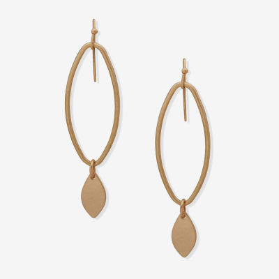 a.n.a Gold Tone Double Oval Drop Earrings