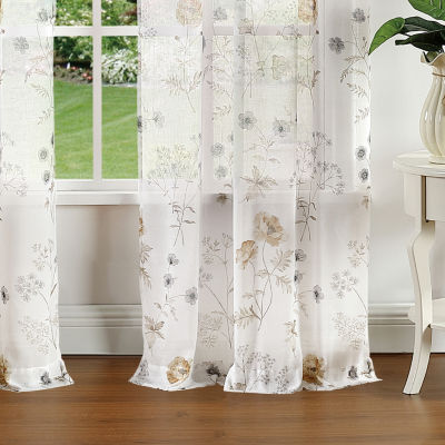 Martha Stewart Marthas Garden Light-Filtering Rod Pocket Set of 2 Curtain Panel