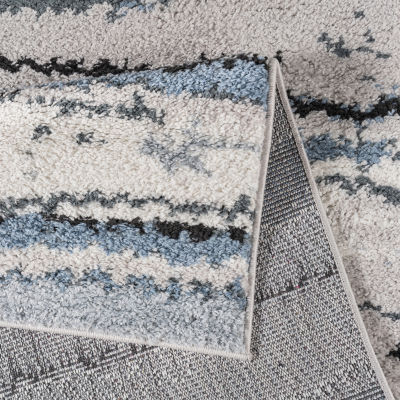 Madison Park Cadence Cozy Shag Abstract Machine Woven Skid Resistant Indoor Rectangular Area Rug