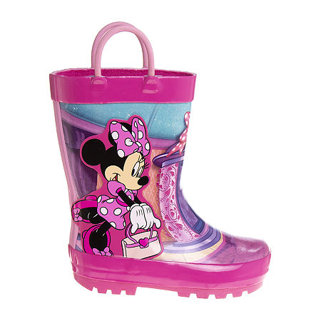  Little & Big Girls Minnie Rainboots Flat Heel Rain Boots