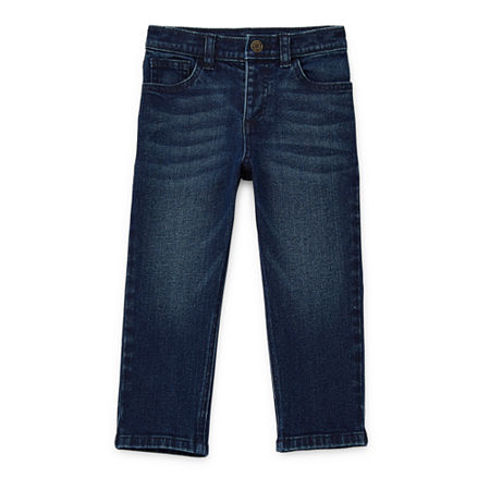 Okie Dokie Toddler Boys Adaptive Adjustable Waist Straight Leg Regular Fit Jean, 2t, Blue