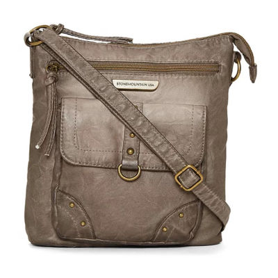 Stone Mountain Solid Smokey Studded Crossbody Bag