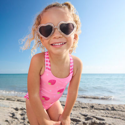 Okie Dokie Toddler & Little Girls Dots One Piece Swimsuit