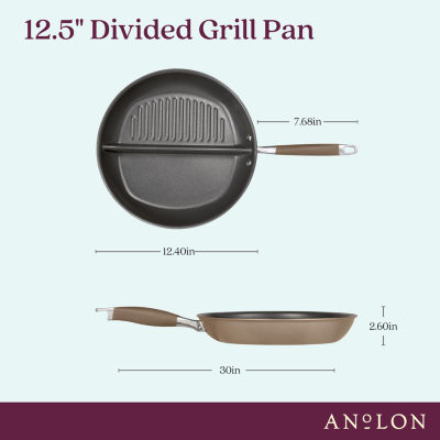 Anolon Advanced Home Hard Anodized 12.5" Divided Grill and Griddle Pan