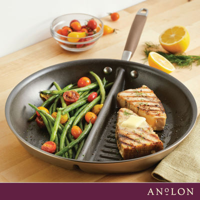 Anolon Advanced Home Hard Anodized 12.5" Divided Grill and Griddle Pan