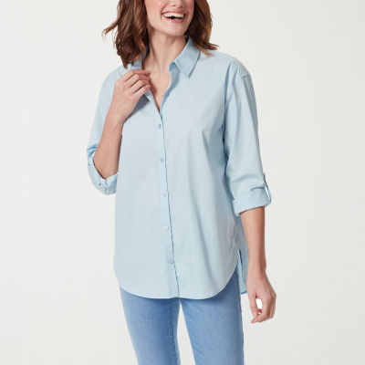 Gloria Vanderbilt® Amanda Womens Long Sleeve Regular Fit Button-Down Shirt