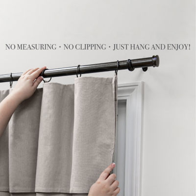 Mercantile Drop Cloth Stripe Ring Top Light-Filtering Single Curtain Panel