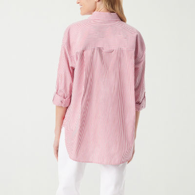 Gloria Vanderbilt Womens Long Sleeve Regular Fit Button-Down Shirt
