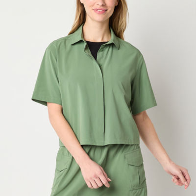 Stylus Womens Short Sleeve Camp Shirt