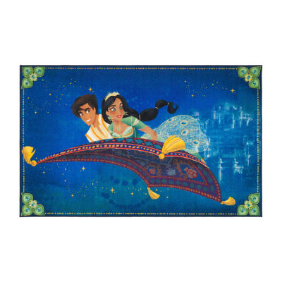 Disney Aladdin Collection Aladdin And Jasmine Washable Indoor Rectangular Accent Rug
