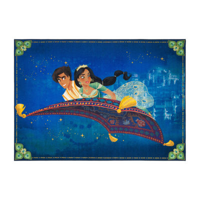 Disney Aladdin Collection Aladdin And Jasmine Washable 5'x7' Indoor Rectangular Area Rug