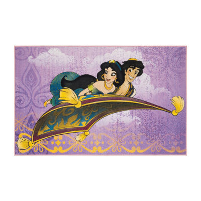 Disney Aladdin Collection Magic Carpet Ride Washable Indoor Rectangular Accent Rug