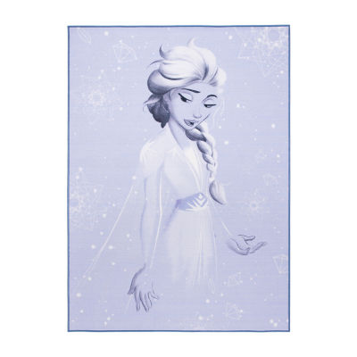 Disney Frozen II Collection Elsa Washable 5'x7' Indoor Rectangular Area Rug