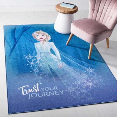 Disney Frozen II Collection Journey Washable Indoor Rectangular Area Rug