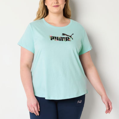 PUMA Womens Crew Neck Short Sleeve T-Shirt Plus