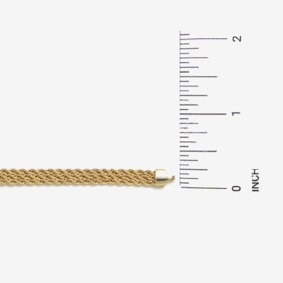 Made in Italy Womens 14K Gold 7.5 Inch Hollow Rope Chain Bracelet