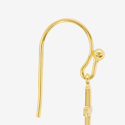 Silver Reflections Womens 14K Gold Over Brass Cross Drop Earrings