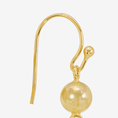 Silver Reflections Womens 14K Gold Over Brass Ball Drop Earrings