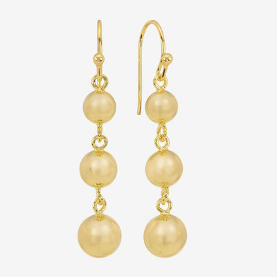 Silver Reflections Womens 14K Gold Over Brass Ball Drop Earrings