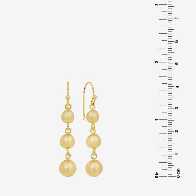 Silver Reflections Womens 14K Gold Over Brass Ball Drop Earrings