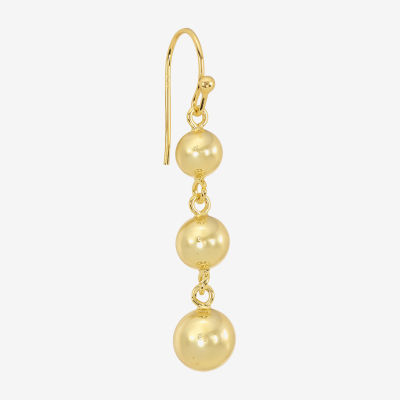 Silver Reflections Womens 14K Gold Over Brass Ball Drop Earrings