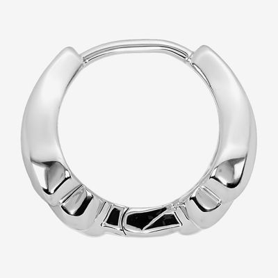 Silver Reflections Shell Womens 13.2mm Hoop Earrings