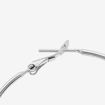 Silver Reflections Saint Mary Womens 64.5mm Hoop Earrings