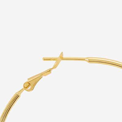 Silver Reflections Saint Jude Womens 14K Gold Over Brass 64.5mm Hoop Earrings