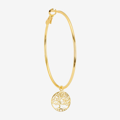 Silver Reflections Saint Jude Womens 14K Gold Over Brass 64.5mm Hoop Earrings