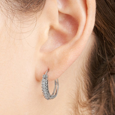 Sparkle Allure Diamond Accent Round Hoop Earrings