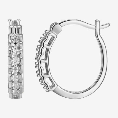 Sparkle Allure Diamond Accent Round Hoop Earrings