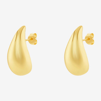 Silver Reflections 14K Gold Over Brass 20mm Stud Earrings