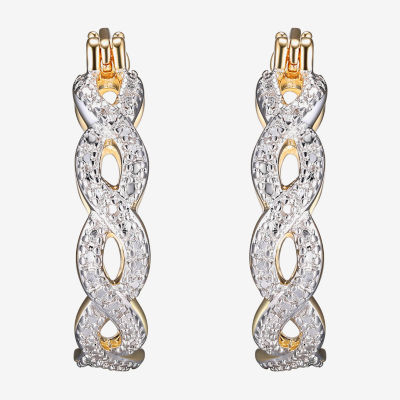 Sparkle Allure Diamond Accent 18K Gold Over Brass Hoop Earrings