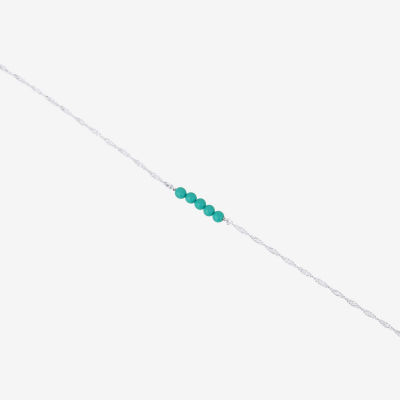 Silver Reflections Womens 10 Inch Solid Cable Ankle Bracelet