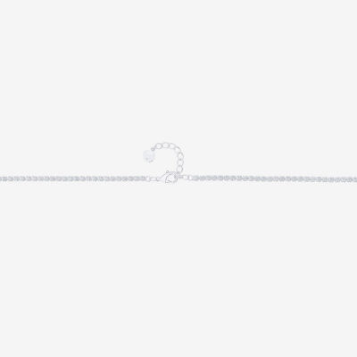 Silver Reflections Womens 10 Inch Butterfly Ankle Bracelet